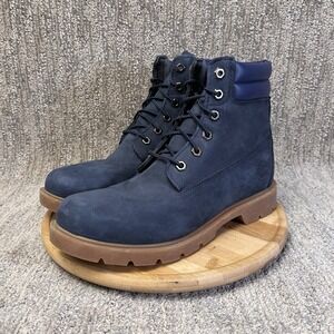 Timberland 6" Inch Womens Size 9.5 Linden Woods Blue A2G5P Gum Work Nubuck Boots